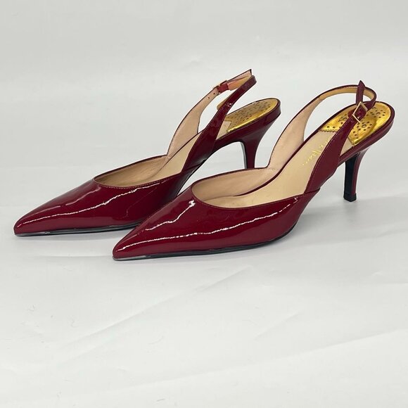 Cole Haan Air Fiona Sling Back Pumps Heels. EUC. 8 B Red Patent Leather - Picture 3 of 4